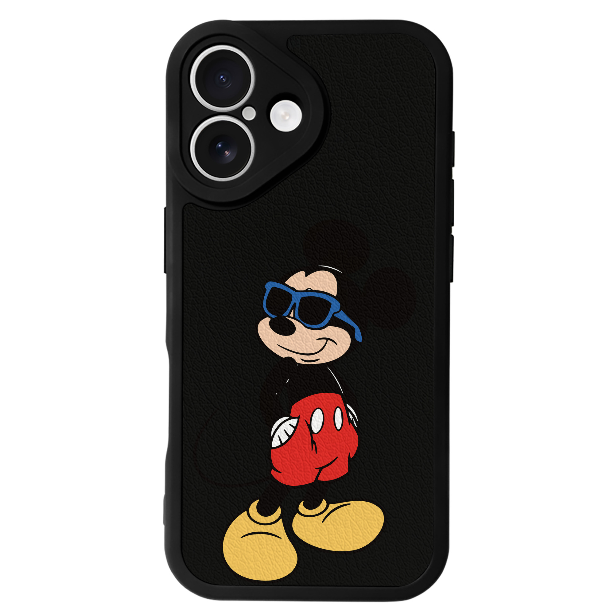 （画像用） ミッキーマウス Mickey Mouse 【iPhone 16シリーズ対応】シリコンスマホケース（レザー調） 材質：シリコン